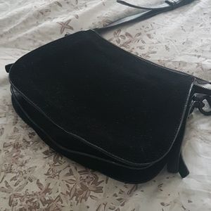 Black suede purse